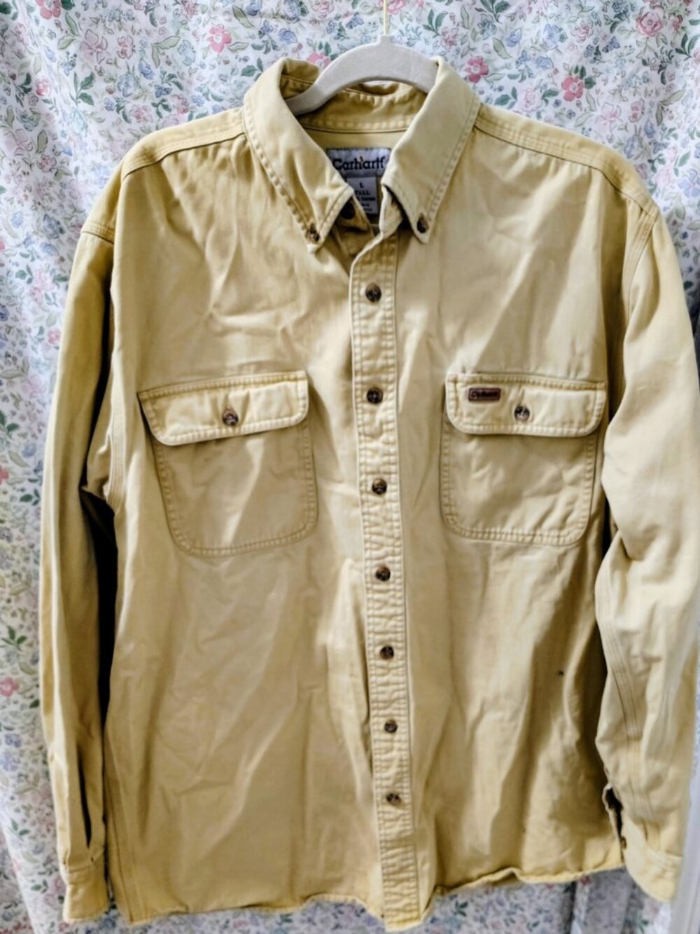 Carhartt Heavy Duty Construction Long Sleeve Shirt Beige